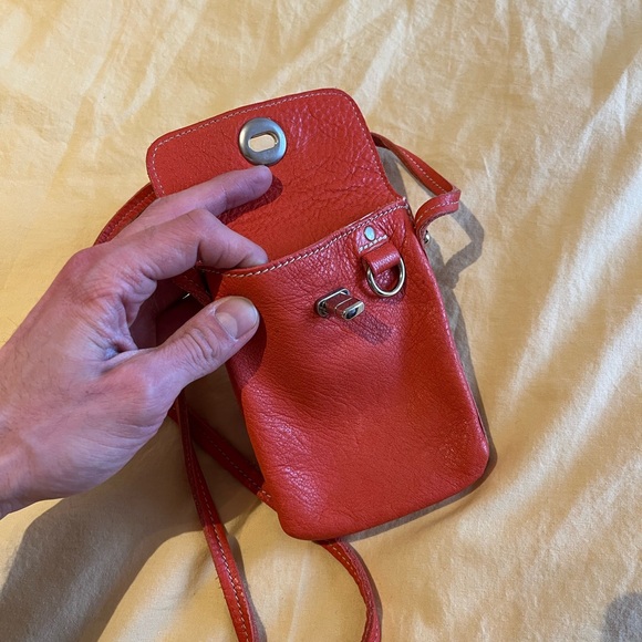 Vintage Roots Orange Mini Leather Crossbody Bag - Picture 2 of 3